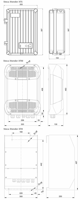 Steca Xtender XTS XTM XTH technische Zeichnung